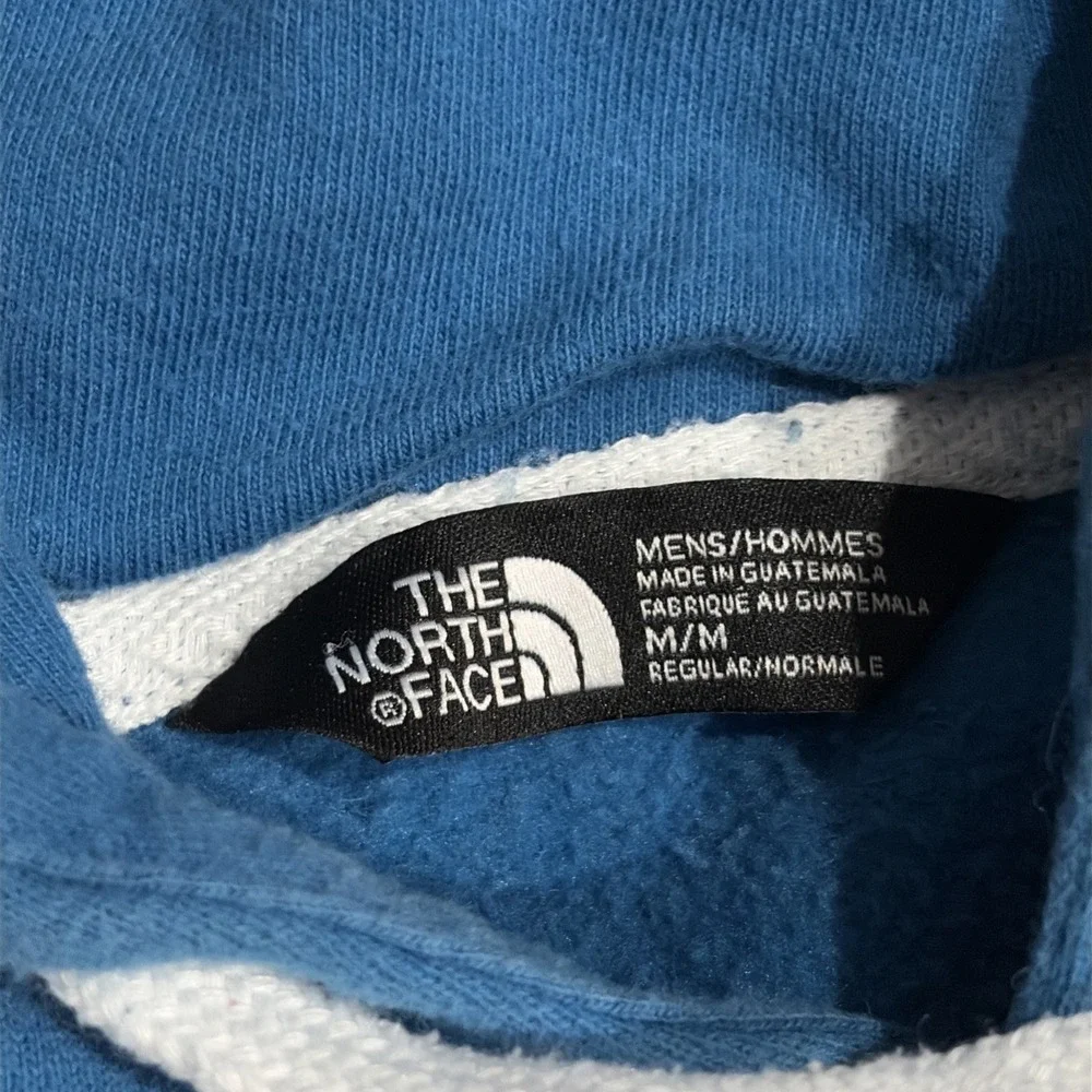 The North Face Mens Half Dome Pullover Hoodie Blue White Logo Sweatshirt Size M